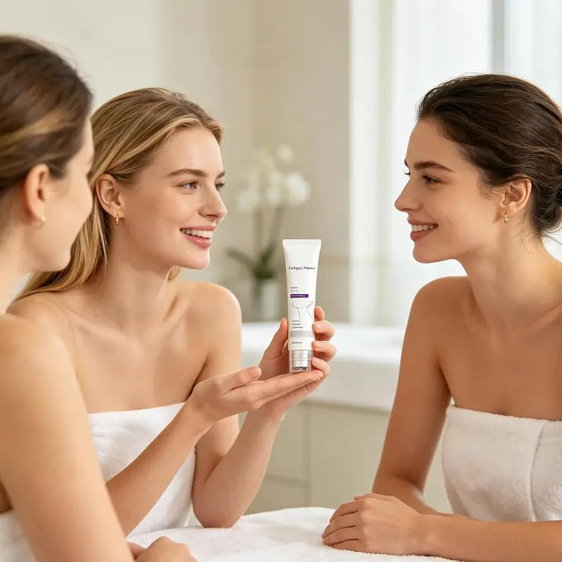 NAVOZILO® Collagen Fullerene Neck Cream, Five Rollers for All Around, for Smooths, Hydrating and Moisturizing, Lightweight Neck Care Cream for Women