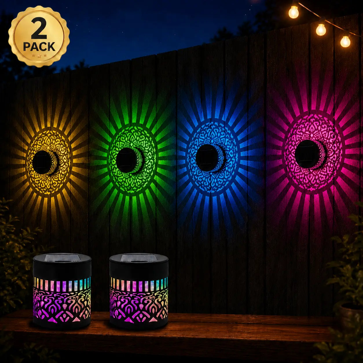 NAVOZILO®🏡☀️Seven-Color Changing Solar Mandala Projection Wall Light upsell