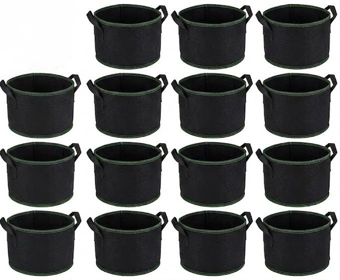 🍅Navozilo® 5-Pack 5 Gallon Grow Bags – Heavy Duty Aeration Fabric Pots🪴