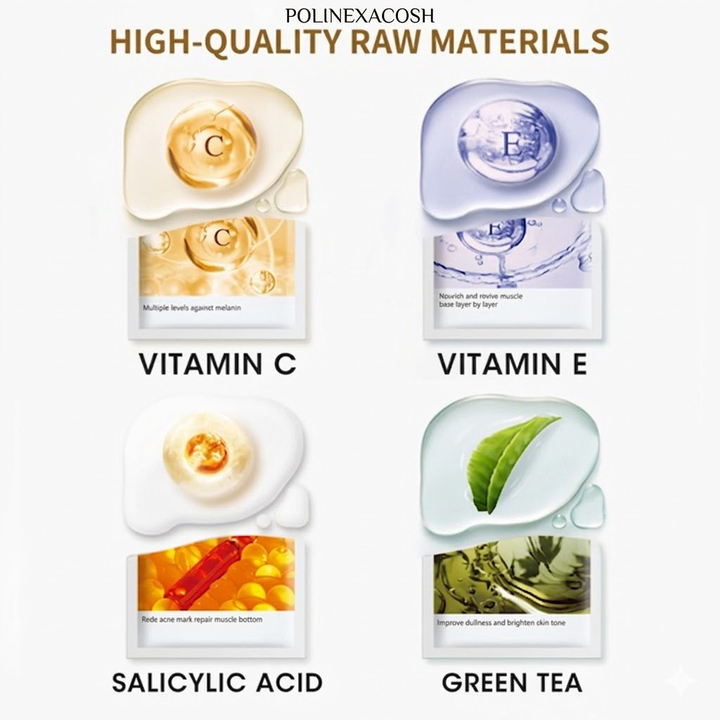 Polinexacosh Vitamin C & E Revitalizing Sheet Mask: Multi-Effect Repairing & Deep Hydrating Mask for Radiant, Nourished Skin