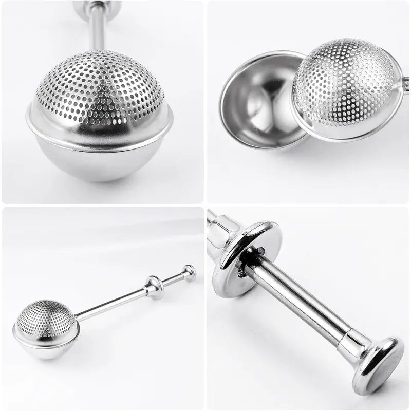 Navozilo®Stainless Steel Powdered Sugar Shaker with Spring-Operated Handle