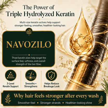 LAST DAY 50% OFF🏆NAVOZILO® Official-Size Rosemary Keratin Scalp Shampoo| Full-size scalp care for thicker-looking, stronger-feeling hair.