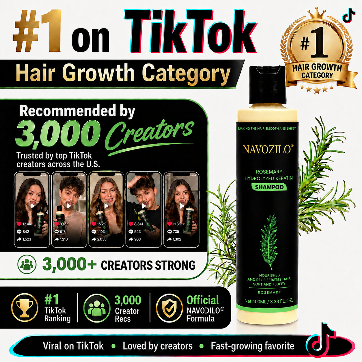 💟💟LAST DAY 50% OFF🏆NAVODILO® Official-Size Rosemary Keratin Scalp Shampoo| Full-size scalp care for thicker-looking, stronger-feeling hair.
