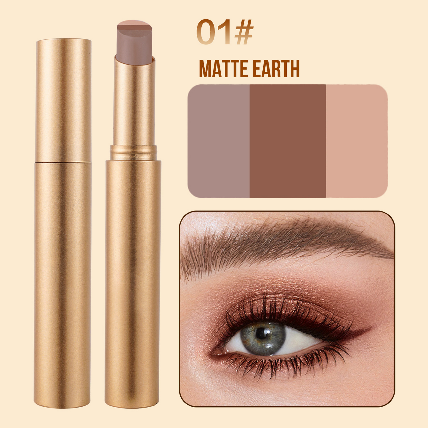 🌟 3-in-1 Shimmer Eyeshadow Stick-One Swipe, Stunning Eyes 😍