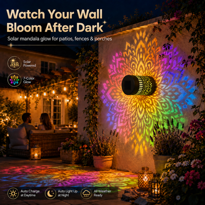 NAVOZILO®🏡☀️Seven-Color Changing Solar Mandala Projection Wall Light