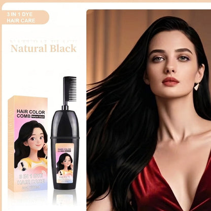 NAVOZILO®3-in-1 Hair Color Comb - Ammonia-Free DIY Hair Dye Shampoo Brush for Flawless Gray Coverage & Root Touch-Up (10-Min Fast Acting)