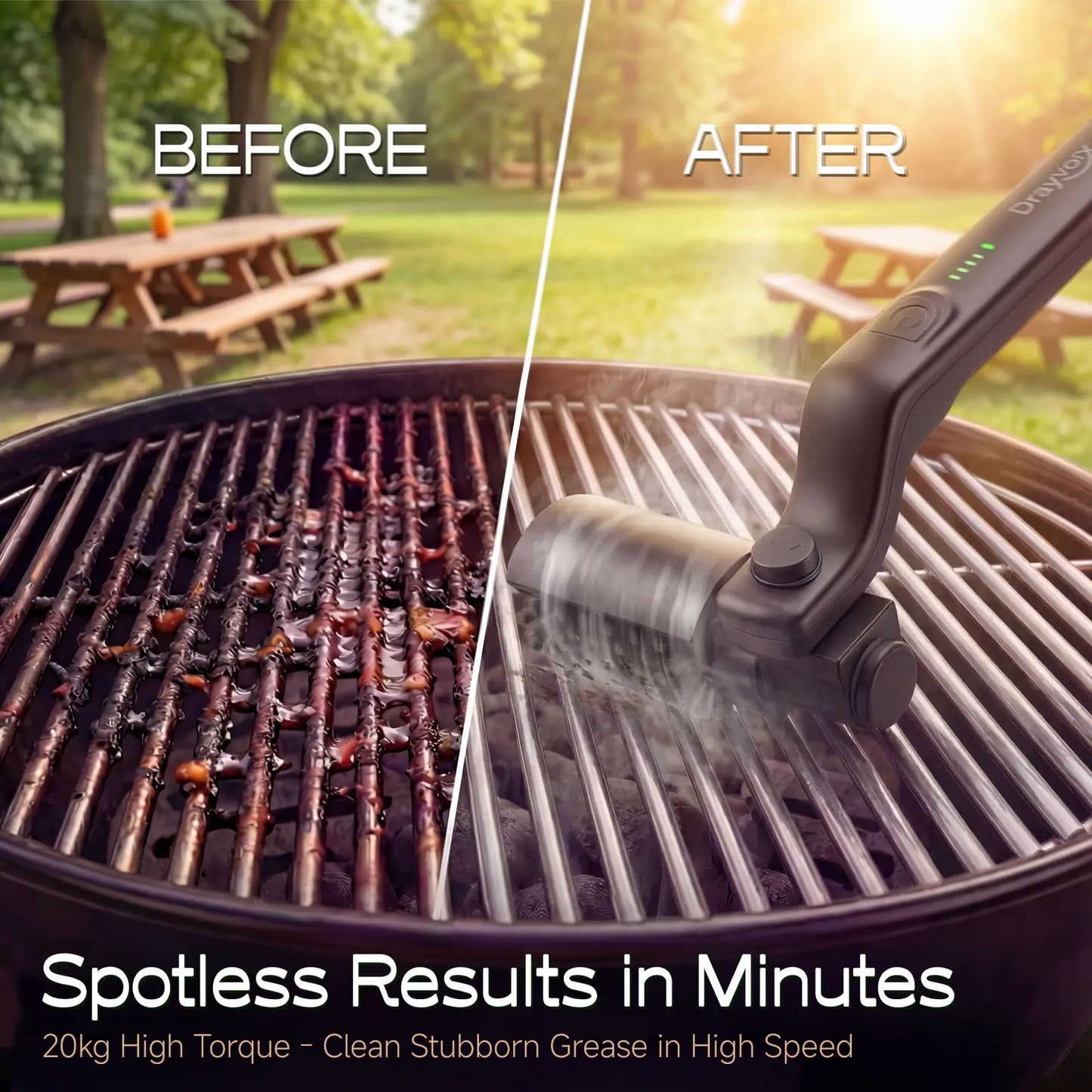 🔥LAST DAY SALE 50% OFF!!——🍡NAVODILO®Cordless Electric BBQ Brush-360° Adjustable Angle 150-Min Runtime Grill Cleaner