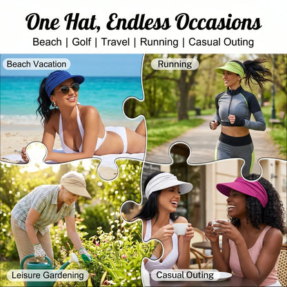 Navozilo® UPF 50+ Sun Visor Ponytail Hat☀️