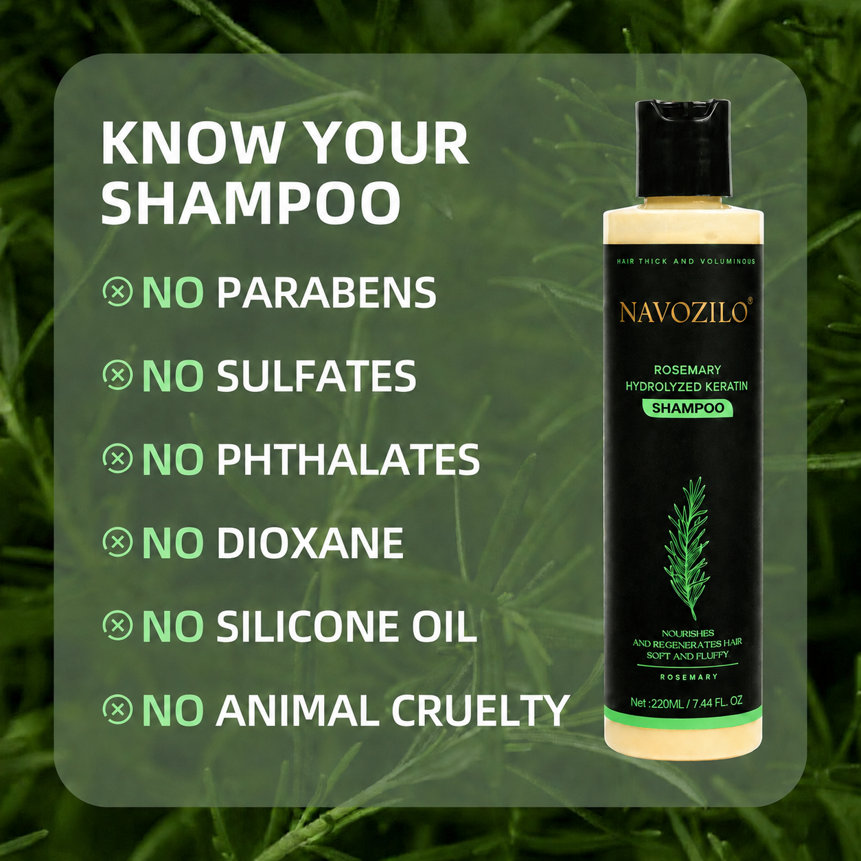 LAST DAY 50% OFF——NAVOZILO® Official-Size Rosemary Keratin Scalp Shampoo| Full-size scalp care for thicker-looking, stronger-feeling hair.