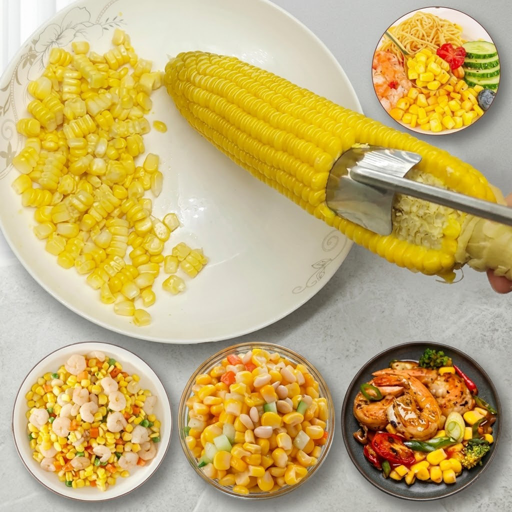 Navozilo® Stainless Steel Corn Peeler – Premium Kernel Stripping Tool (Upsell)