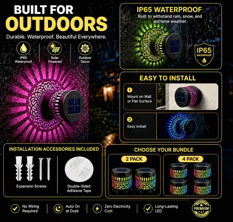 NAVOZILO®🏡☀️Seven-Color Changing Solar Mandala Projection Wall Light upsell
