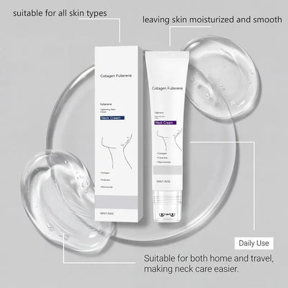 NAVOZILO® Collagen Fullerene Neck Cream, Five Rollers for All Around, for Smooths, Hydrating and Moisturizing, Lightweight Neck Care Cream for Women