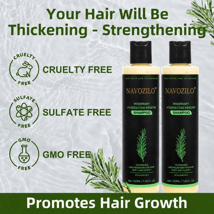 LAST DAY 50% OFF——NAVOZILO® Official-Size Rosemary Keratin Scalp Shampoo| Full-size scalp care for thicker-looking, stronger-feeling hair.