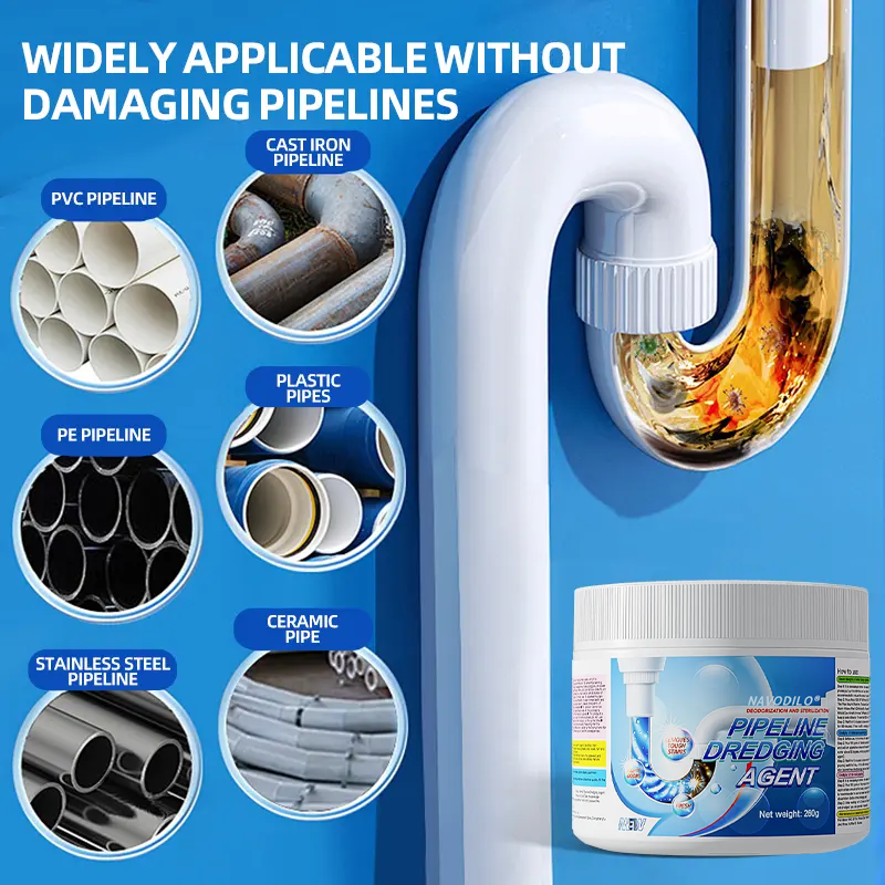 🔥LAST DAY SALE 50% OFF!!——🌪️NAVODILO®Powerful Pipe Dredging Agent for Kitchen and Toilet Pipelines - Dissolves 200+ Blockages and Kills 99% of Bacteria