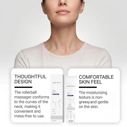 NAVOZILO® Collagen Fullerene Neck Cream, Five Rollers for All Around, for Smooths, Hydrating and Moisturizing, Lightweight Neck Care Cream for Women