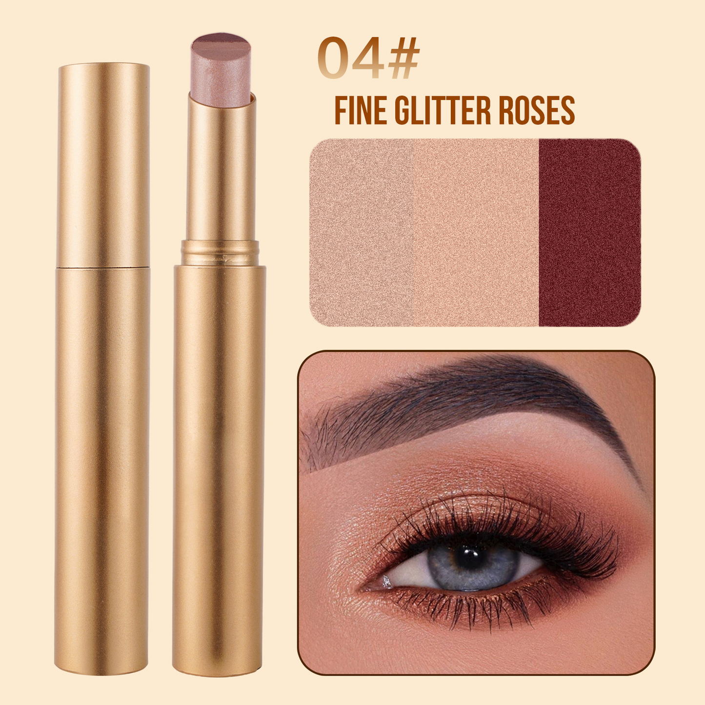🌟 3-in-1 Shimmer Eyeshadow Stick-One Swipe, Stunning Eyes 😍