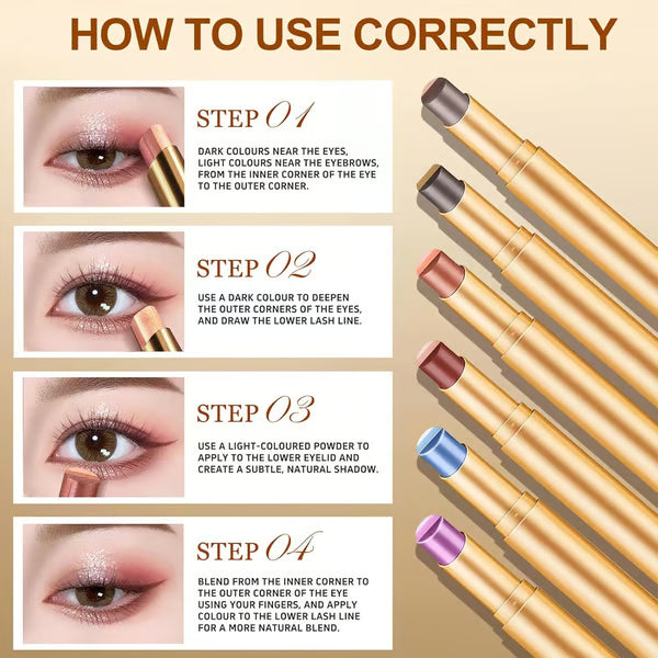 🌟 3-in-1 Shimmer Eyeshadow Stick-One Swipe, Stunning Eyes 😍