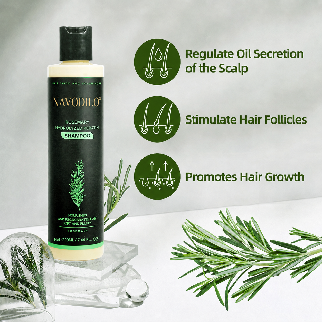 LAST DAY 50% OFF🏆NAVODILO® Official 200ml Full-Size Rosemary Keratin Scalp Shampoo| Full-size scalp care for thicker-looking, stronger-feeling hair.