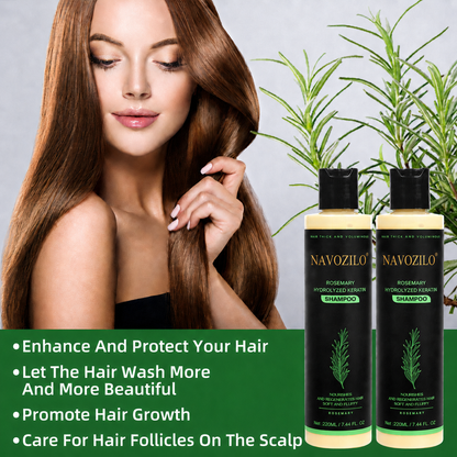 LAST DAY 50% OFF——NAVOZILO® Official-Size Rosemary Keratin Scalp Shampoo| Full-size scalp care for thicker-looking, stronger-feeling hair.