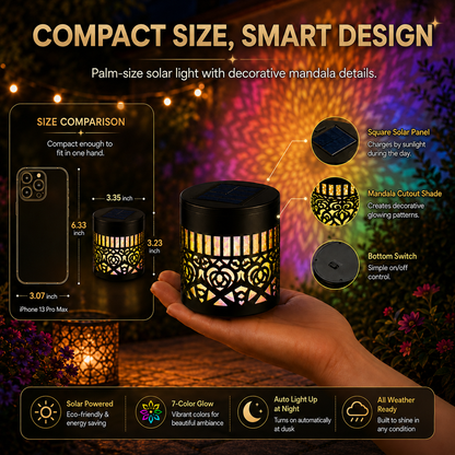 NAVOZILO®🏡☀️Seven-Color Changing Solar Mandala Projection Wall Light