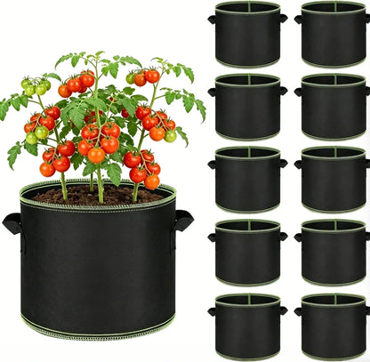 🍅Navozilo® 5-Pack 5 Gallon Grow Bags – Heavy Duty Aeration Fabric Pots🪴