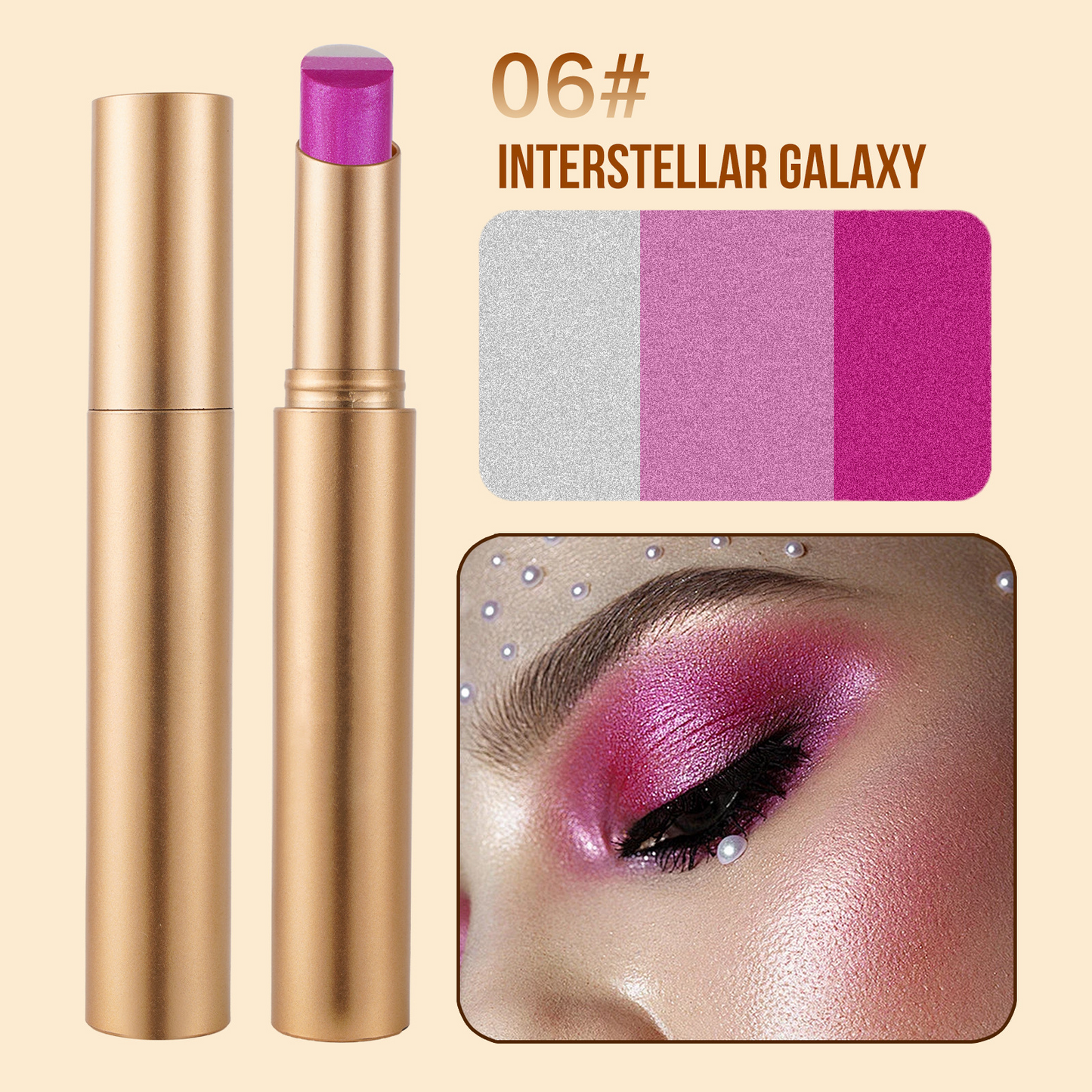 🌟 3-in-1 Shimmer Eyeshadow Stick-One Swipe, Stunning Eyes 😍
