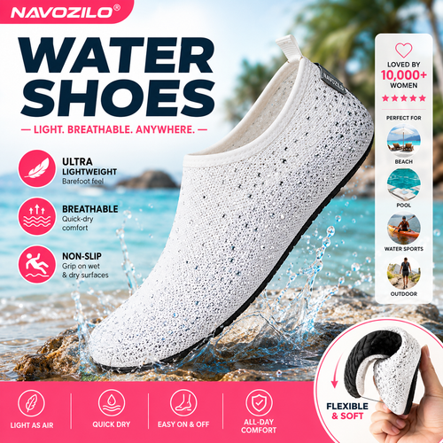 LAST DAY 50% OFF | NAVOZILO®Sparkly Slip-On Shoes For Beach, Rain & Travel