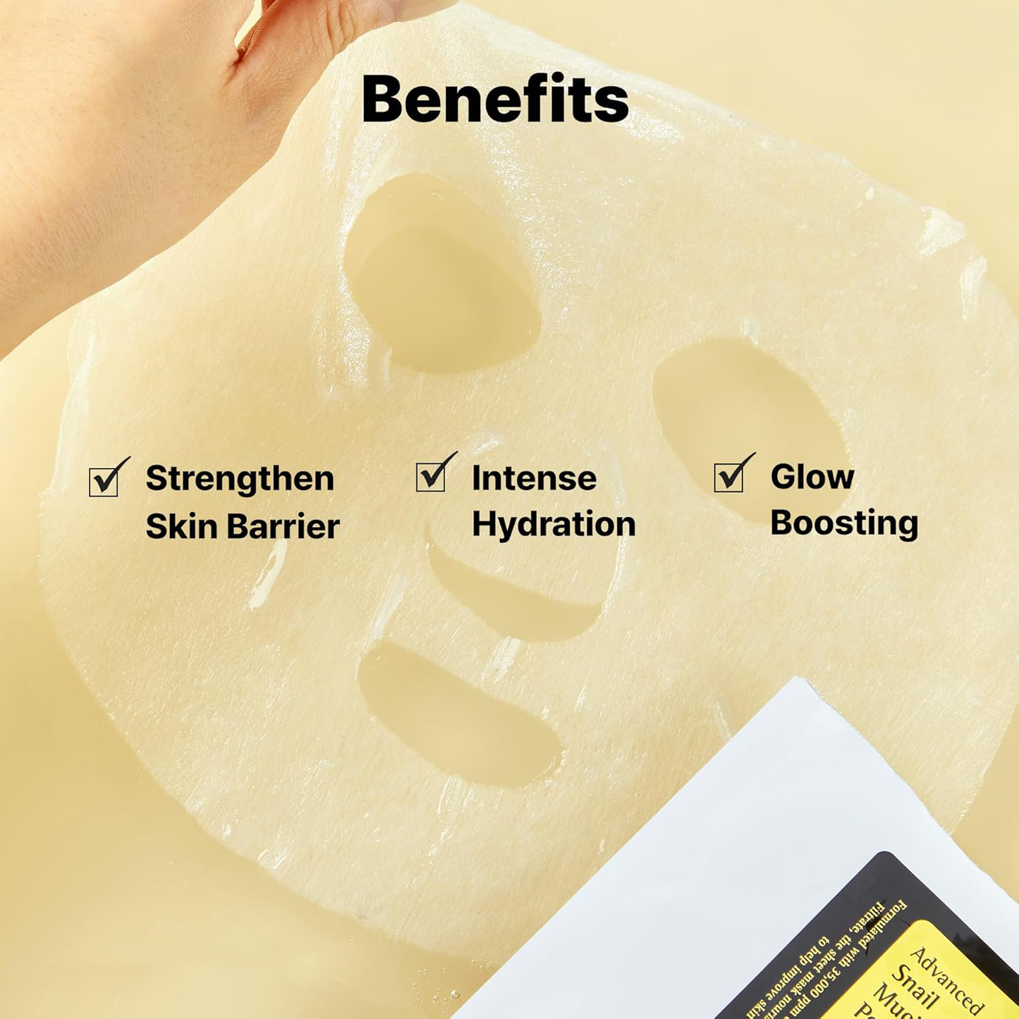 Polinexacosh Snail Mucin Facial Mask for Dry and Sensitive Skin, Deep Hydrating & Soothing Sheet Mask, Skin Repairing & Moisturizing