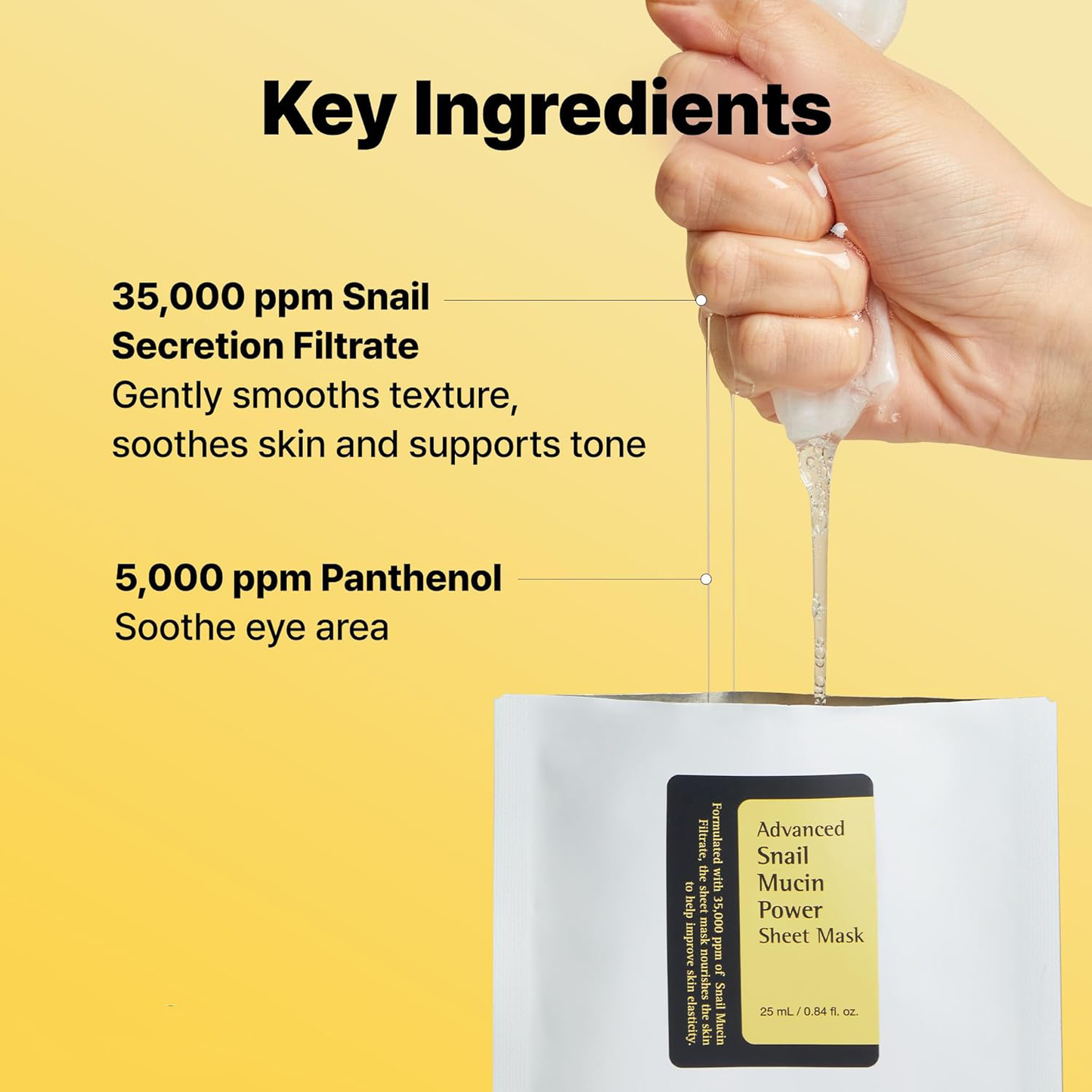 Polinexacosh Snail Mucin Facial Mask for Dry and Sensitive Skin, Deep Hydrating & Soothing Sheet Mask, Skin Repairing & Moisturizing