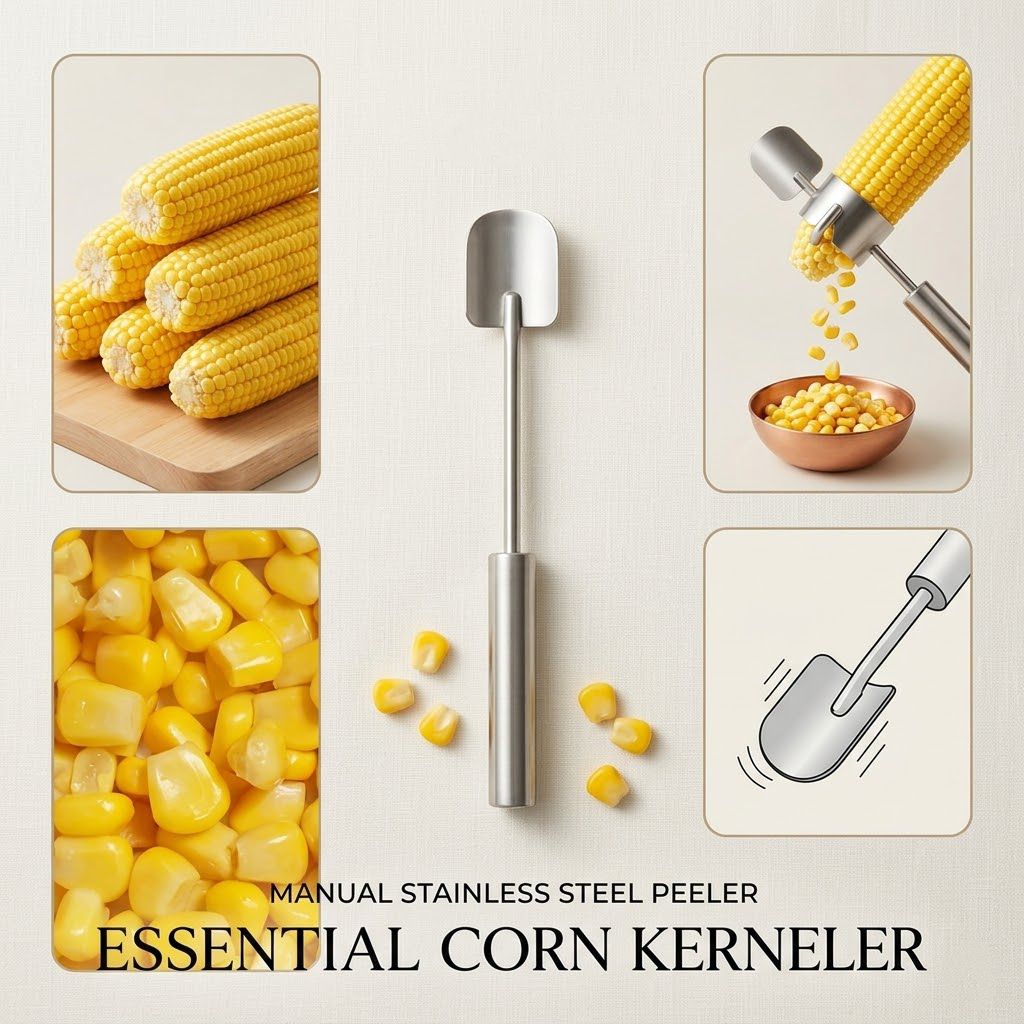 Navozilo® Stainless Steel Corn Peeler – Premium Kernel Stripping Tool (Upsell)