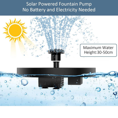NAVODILO®Solar Fountain with 6 Nozzles – Solar Powered, Rechargeable Battery, LED Option