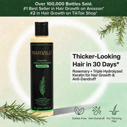 LAST DAY 50% OFF——NAVOZILO® Official-Size Rosemary Keratin Scalp Shampoo| Full-size scalp care for thicker-looking, stronger-feeling hair.