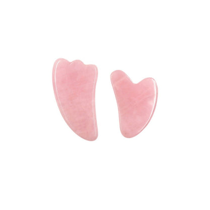 Polinexacosh Rose Quartz Roller & Gua Sha Set: 2-in-1 Dual-Sided Facial Massager for Face Lifting, Puffiness Relief & Lymphatic Drainage (Natural Pink Crystal)