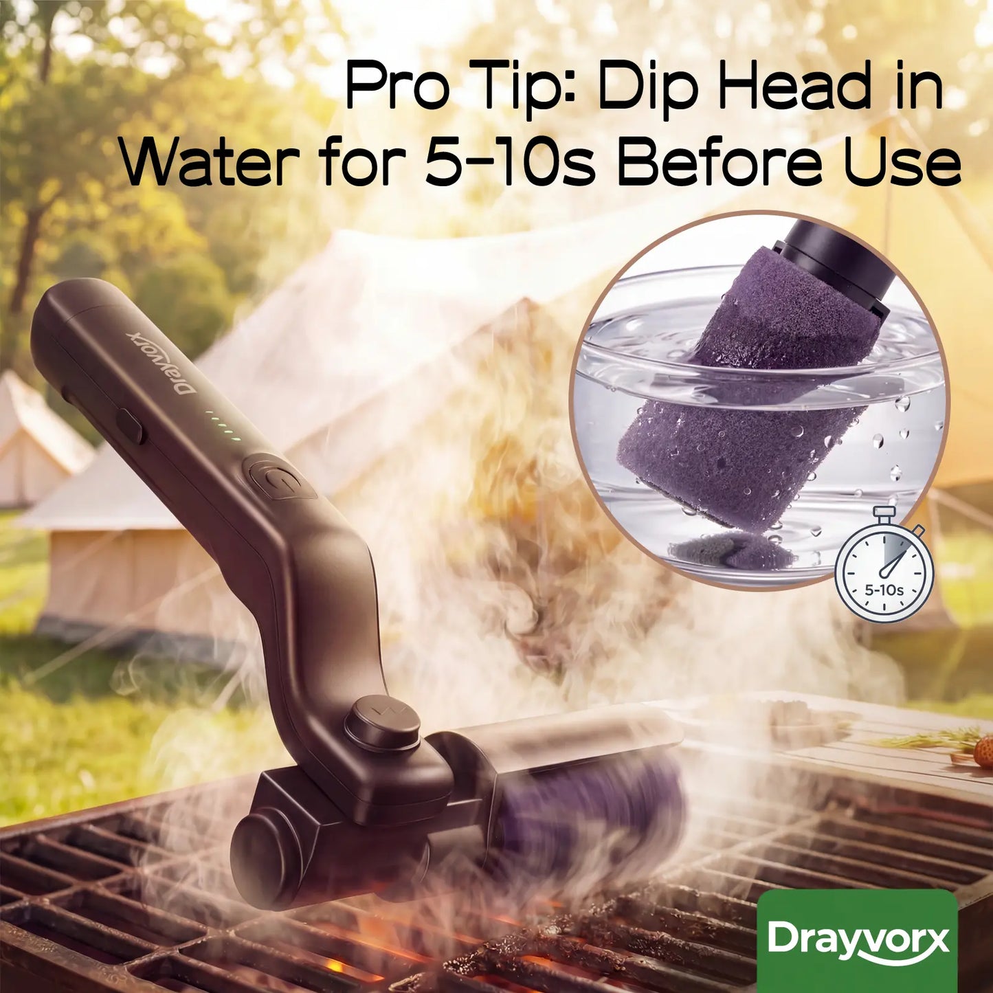 🔥LAST DAY SALE 50% OFF!!——🍡NAVODILO®Cordless Electric BBQ Brush-360° Adjustable Angle 150-Min Runtime Grill Cleaner