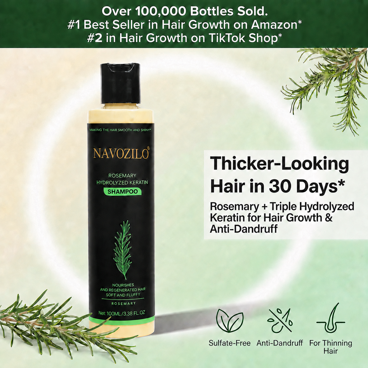 LAST DAY 50% OFF——🌿🌿NAVOZILO® Official -Size Rosemary Keratin Scalp Shampoo| Full-size scalp care for thicker-looking, stronger-feeling hair.