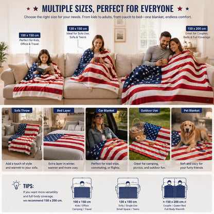 ❤️Show Your Pride in Comfort — Ultra-Soft National Flag Flannel Blanket