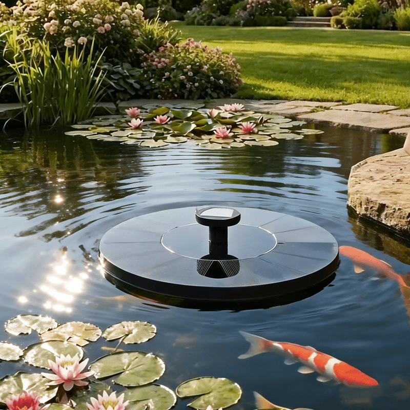 NAVODILO®Solar Fountain with 6 Nozzles – Solar Powered, Rechargeable Battery, LED Option