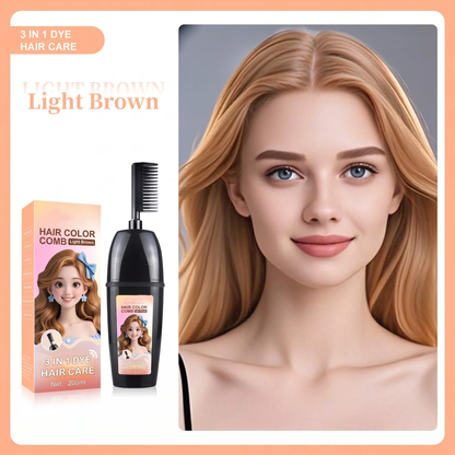 NAVOZILO®3-in-1 Hair Color Comb - Ammonia-Free DIY Hair Dye Shampoo Brush for Flawless Gray Coverage & Root Touch-Up (10-Min Fast Acting)