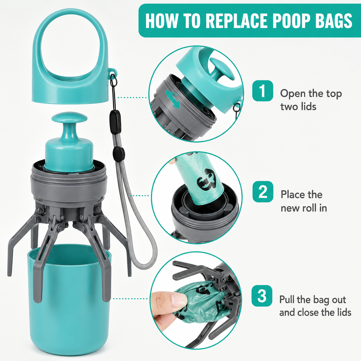 Navozilo® Dog Poop Scooper with Bags | Portable Pet Waste Cleaner🐶