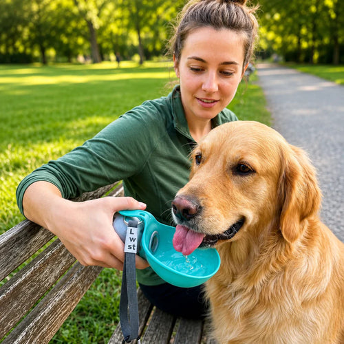 Navozilo® Portable Dog Water Bottle – Leak-Proof Travel Bottle with Bowl