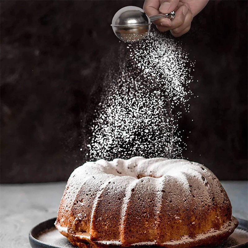 Navozilo®Stainless Steel Powdered Sugar Shaker with Spring-Operated Handle