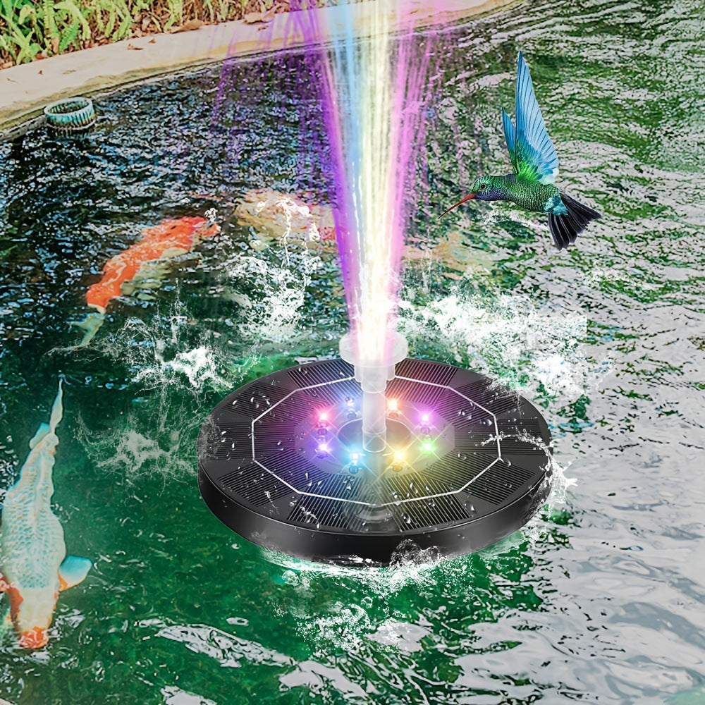 NAVODILO®Solar Fountain with 6 Nozzles – Solar Powered, Rechargeable Battery, LED Option