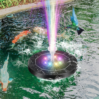 NAVODILO®Solar Fountain with 6 Nozzles – Solar Powered, Rechargeable Battery, LED Option
