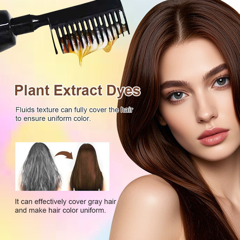 NAVOZILO®3-in-1 Hair Color Comb - Ammonia-Free DIY Hair Dye Shampoo Brush for Flawless Gray Coverage & Root Touch-Up (10-Min Fast Acting)