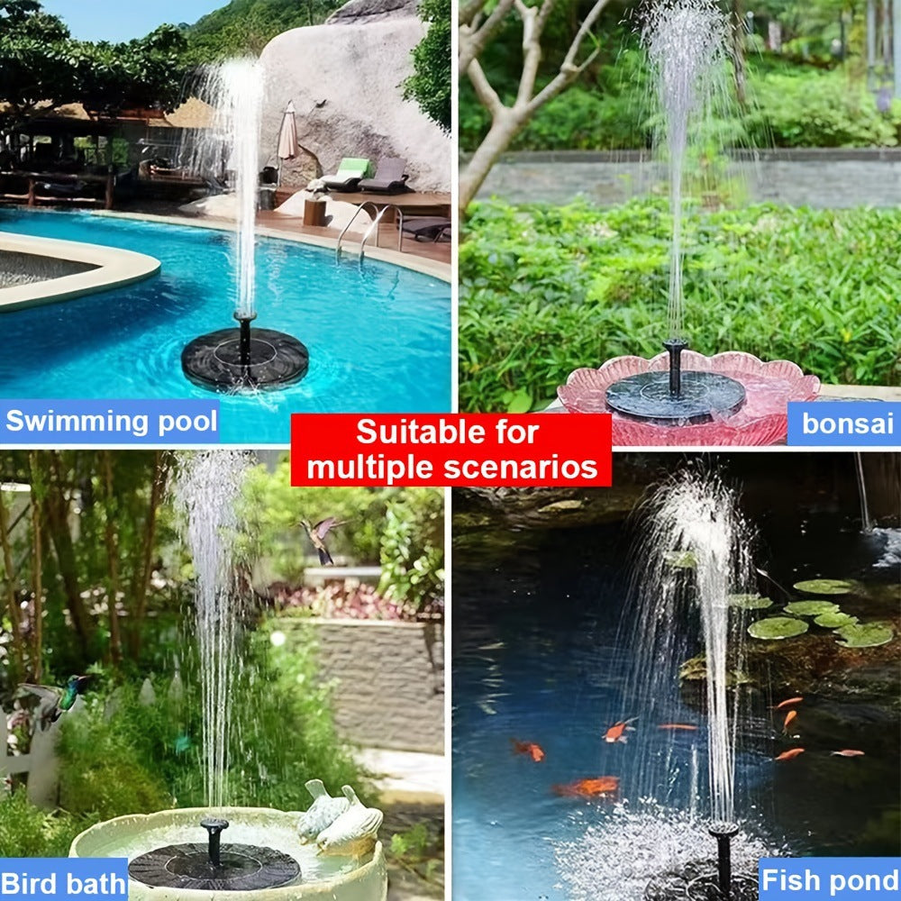 NAVODILO®Solar Fountain with 6 Nozzles – Solar Powered, Rechargeable Battery, LED Option