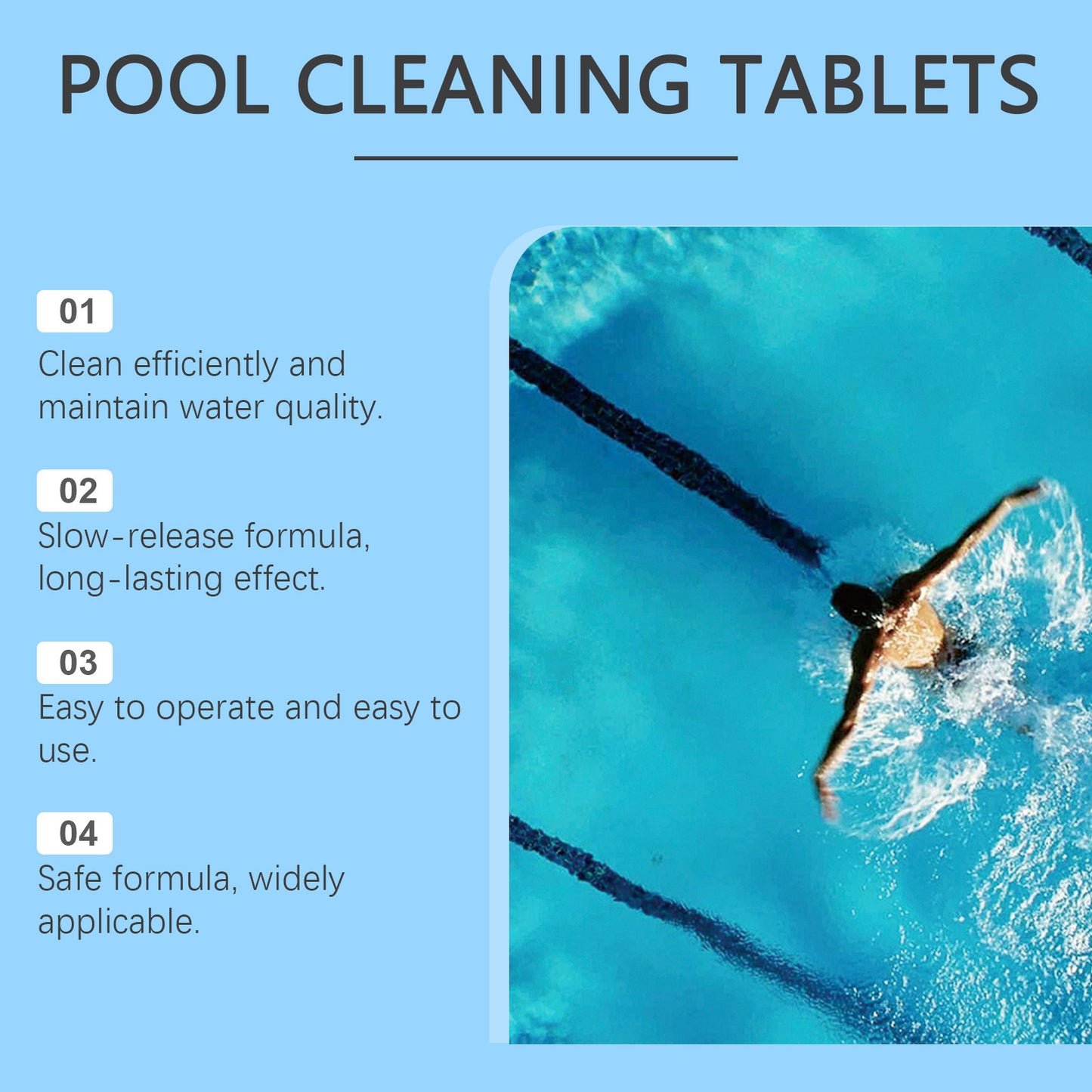 Navozilo® Pool Cleaning Tablets for Crystal Clear Water – Drop, Dissolve, Dive In!🏊‍♂️ (Upsell)