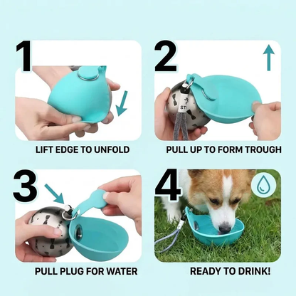 Navozilo® Portable Dog Water Bottle – Leak-Proof Travel Bottle with Bowl