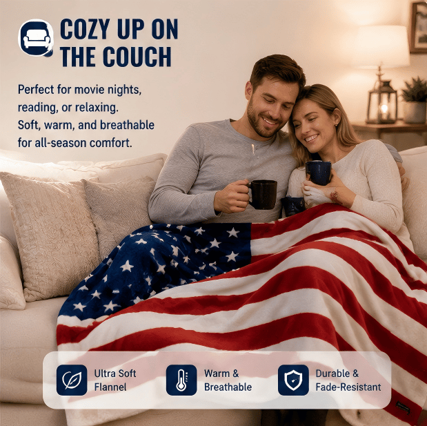 ❤️Show Your Pride in Comfort — Ultra-Soft National Flag Flannel Blanket