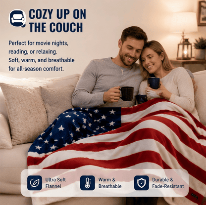 ❤️Show Your Pride in Comfort — Ultra-Soft National Flag Flannel Blanket