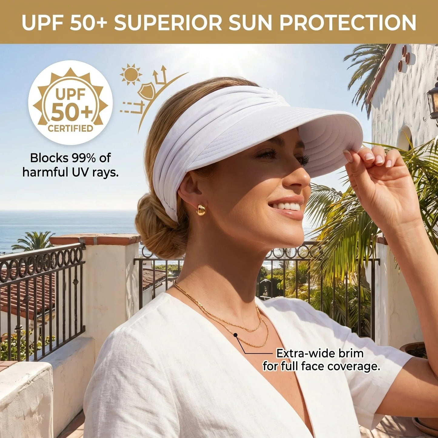 Navozilo® UPF 50+ Sun Visor Ponytail Hat☀️